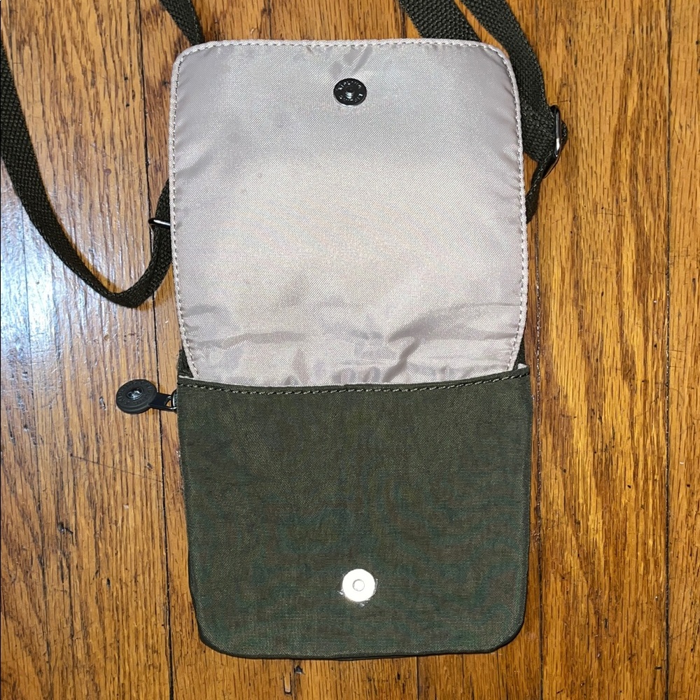 Kipling Olive Green Adjustable Crossbody Organizer Bag - Picture 5 of 15